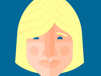 People 2 blonde blue cheeks ears eyes face geometric hair head illustration mouth nose people shapes woman