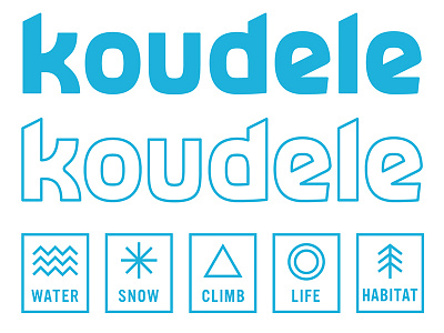 Koudele 1 brand climb habitat identity life logo logotype snow type typography water
