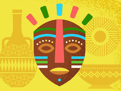 African Mask african ceramics colors decoration illustration mask pot pots
