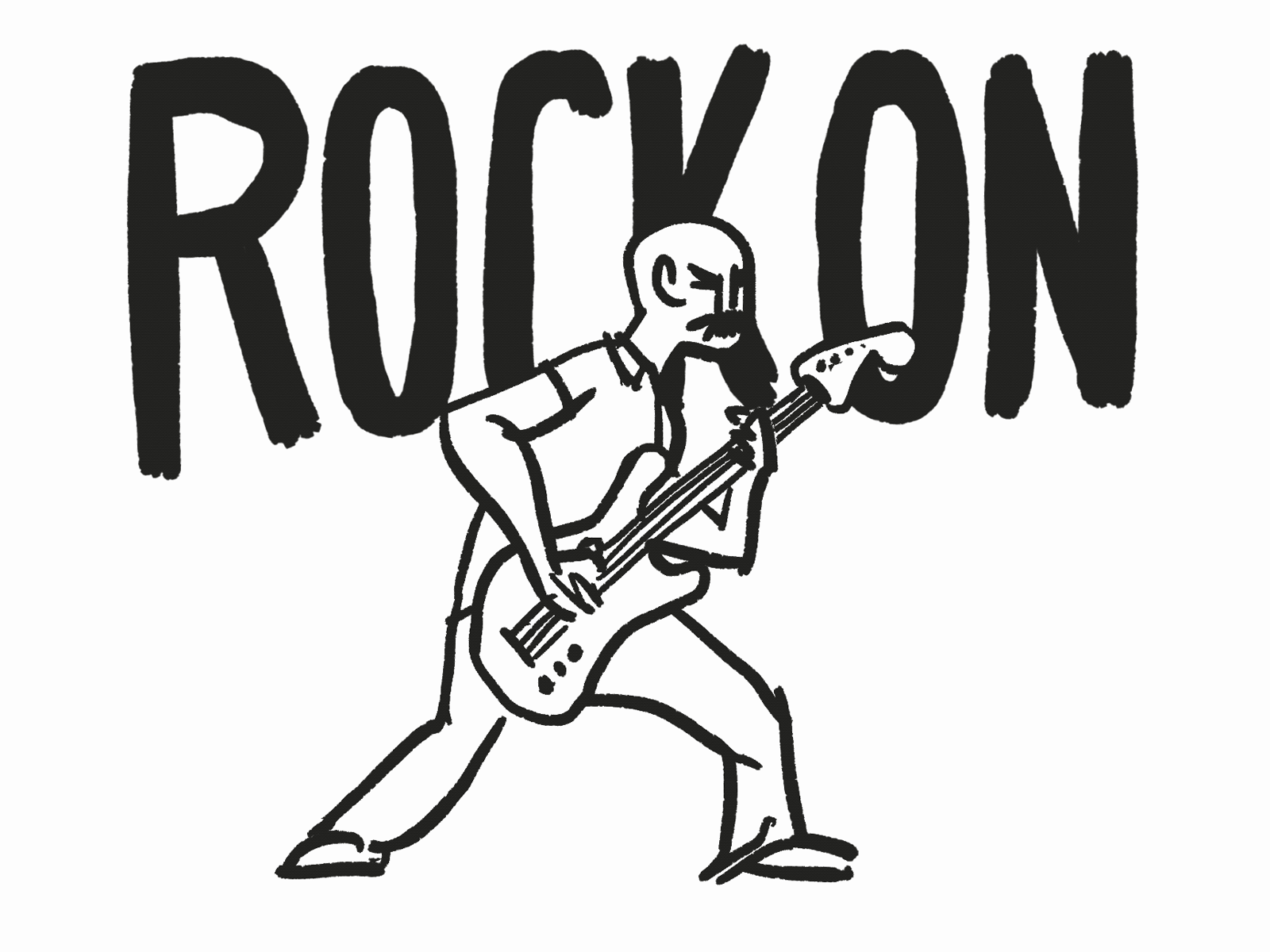 Rock On animation bass flea guitar headbang music rock rockandroll rocknroll rockon sketch