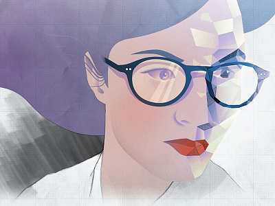 Poly Girl geo girl glasses hipster lipstick poly polygon sketch