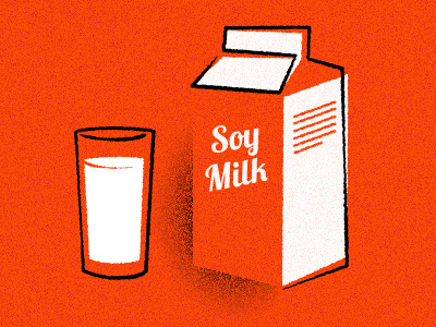 Soy Milk carton drink food glass illustration milk soy