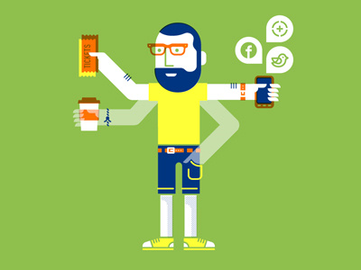 Socialvore 3 beard coffee glasses hipster icon illustration objects social media tickets