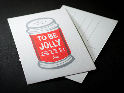 The Season "To Be Jolly" card christmas holiday illustration jolly letterpress postcard season type typography
