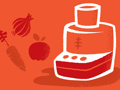Food Processor apple carrot food fruit illustration machine onion processor texture vegetable