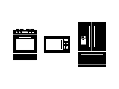 Range, microwave, and refrigerator icon vector
