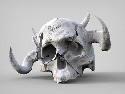 Broken Skull broken horns rarrar skull