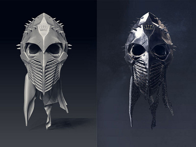 Skeleton Helm evil helm sculpt skeleton zbrush