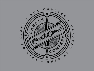 South Creek Candle Co branding identity illustration logo seal vector