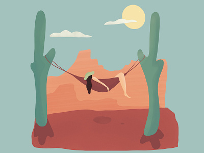 desert calm character desert flat graphic illustration illustrator relaxing