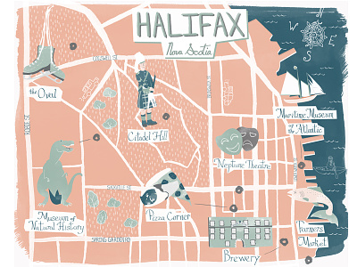 Halifax, Nova Scotia Map illustration