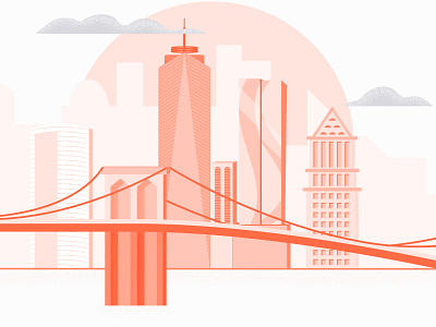 Rose-Colored city digital flat graphic illustration illustrator monochrome new york texture vector