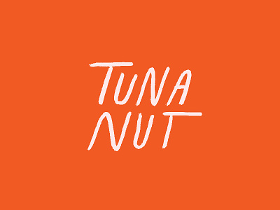 Tuna Nut handlettering handwriting orange palindrome red typography