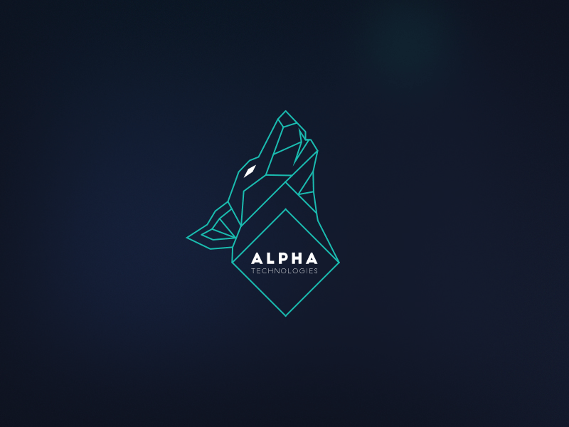 Alpha Tech Logo alpha logo line animation line logo logo animation motion graphics tech logo wolf logo