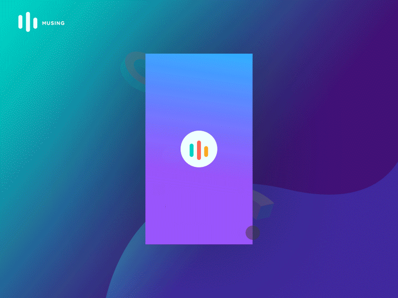 Musing Concept Music App modern design cool colors illustrator photoshop after effects app animation music app app design