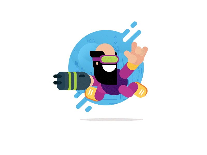 Gigantic Illustration Rebound running illustration creative motion graphics cityscape shooting character design animation
