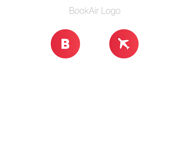 BookAir - Logo app design app functionality app ui app ui kit app ux booking app design flat design flight booking app illustration interface design minimal minimal app design red color red gradient travel travel ui kit ui kit