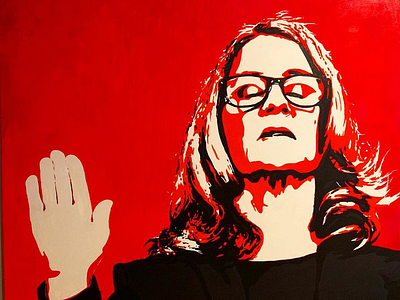Reluctant Hero christine blasey ford creative election female feminism illustration me2 midterms mobilize painter painting political art politics red scotus