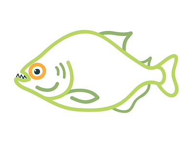 Piranha Illustration animal digital art fish graphic design icon illustration illustrator line art minimal piranha