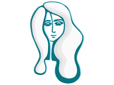 Melancholy blue depression digital art girl graphic design human illustration illustrator line art minimal portrait