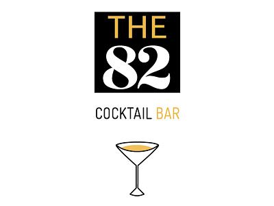 The 82 Cocktail Bar alcohol bar brand identity branding graphic design icon illustration illustrator logo minimal