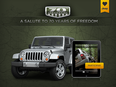 Jeep 70th Anniversary app facebook ui