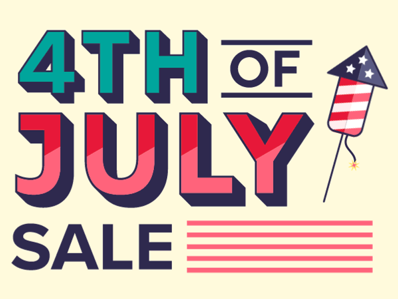 4th of July promo 4th of july animation email marketing fireworks holiday marketing motion motion design motiongraphics promo promotion rocket sale