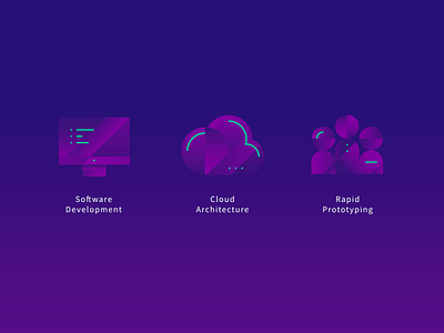 Saker.io icons vol2 cloud computer dark development gradient icons illustration lines people software