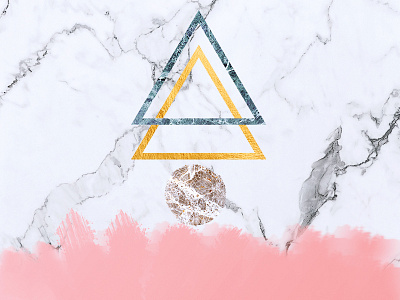 Mable Paradise brush gold graphic design marble paradise pink triangle