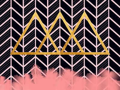 Triangle Paradise black brush geometric gold minimal paradise pattern pink triangle