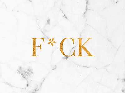 F*ck golden luxury marble minimal texture typography white