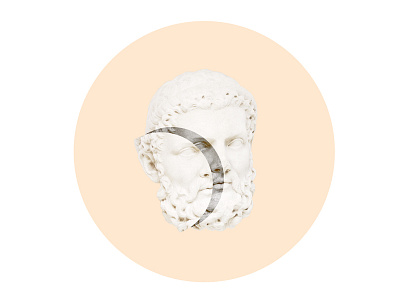 Herakles greek herakles hercules minimal moon portrait sculpture statue