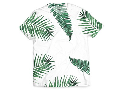 Tropical exotic fashion green minimal nature pattern summer sun tropical