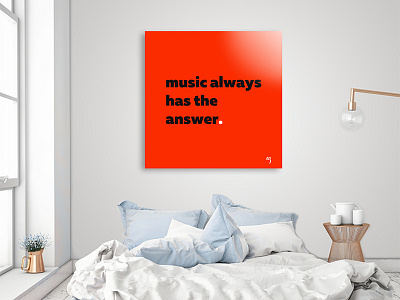 Music always has the answer answer black minimal music red typography