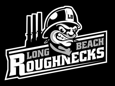 Long Beach Roughnecks illustration logo long beach los angeles refineries roughneck