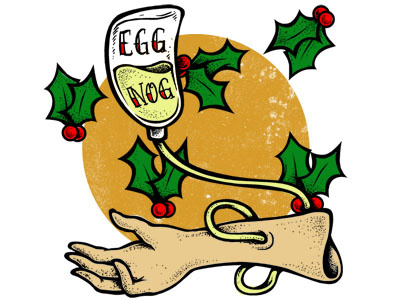 December 7th eggnog holly illustration xmas sucks