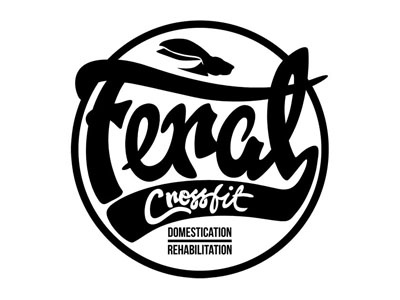 Feral cross fit identity icon logo typography