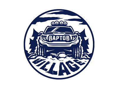 Raptor Village ford illustration logo raptor truck