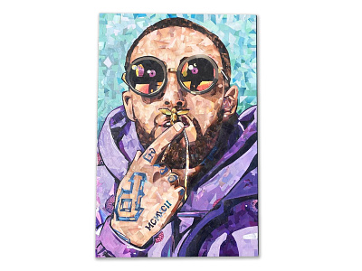 Best Day Ever collage mac miller mosaic paper portrait wood