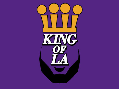 King of LA basketball illustration lakers larry obrian trophy lebron nba typography
