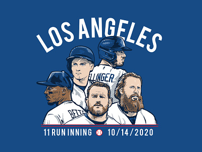 Dodgers Championship run designs baseball bellinger dodgers illustration los angeles mookie muncy muncy seager turner