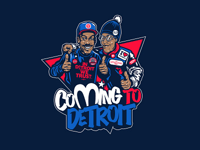 Coming to Detroit coming to america detroit illustration pistons redwings