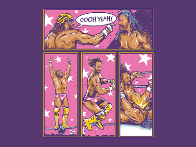 Macho man Comic Strip comic book illustration macho man wrestling wwe