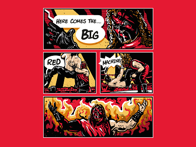 Kane Comic Strip big red machine illustration kane wrestling wwe