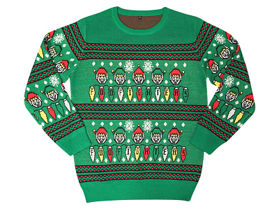Ugly Christmas Sweater 2 elves foo fighters ugly christmas sweater