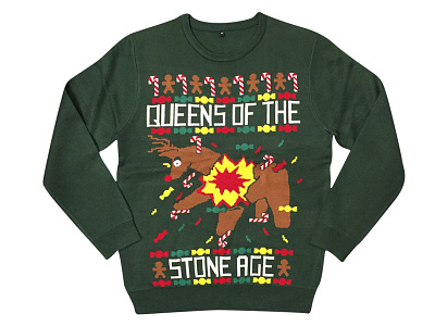 Ugly Christmas Sweater 4 piñata queens of the stone age rudolph ugly christmas sweater