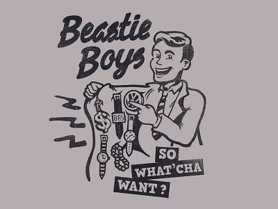 What'cha want? band merch beastie boys retro t shirt design