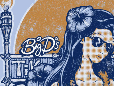 Tiki Bar big deal hawaii hibiscus illustration tiki bar