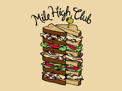 Mile High Club club sandwich illustration