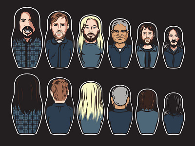 Foo Fighters Russian nesting dolls. babuska dave grohl foo fighters nesting dolls